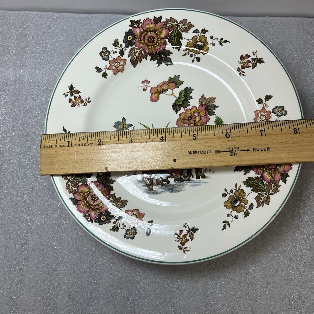 8 Vtg Wedgwood Etruria & Barlaston Eastern Flowers Salad Lunch Plate 8.25” TKD - Picture 5 of 6